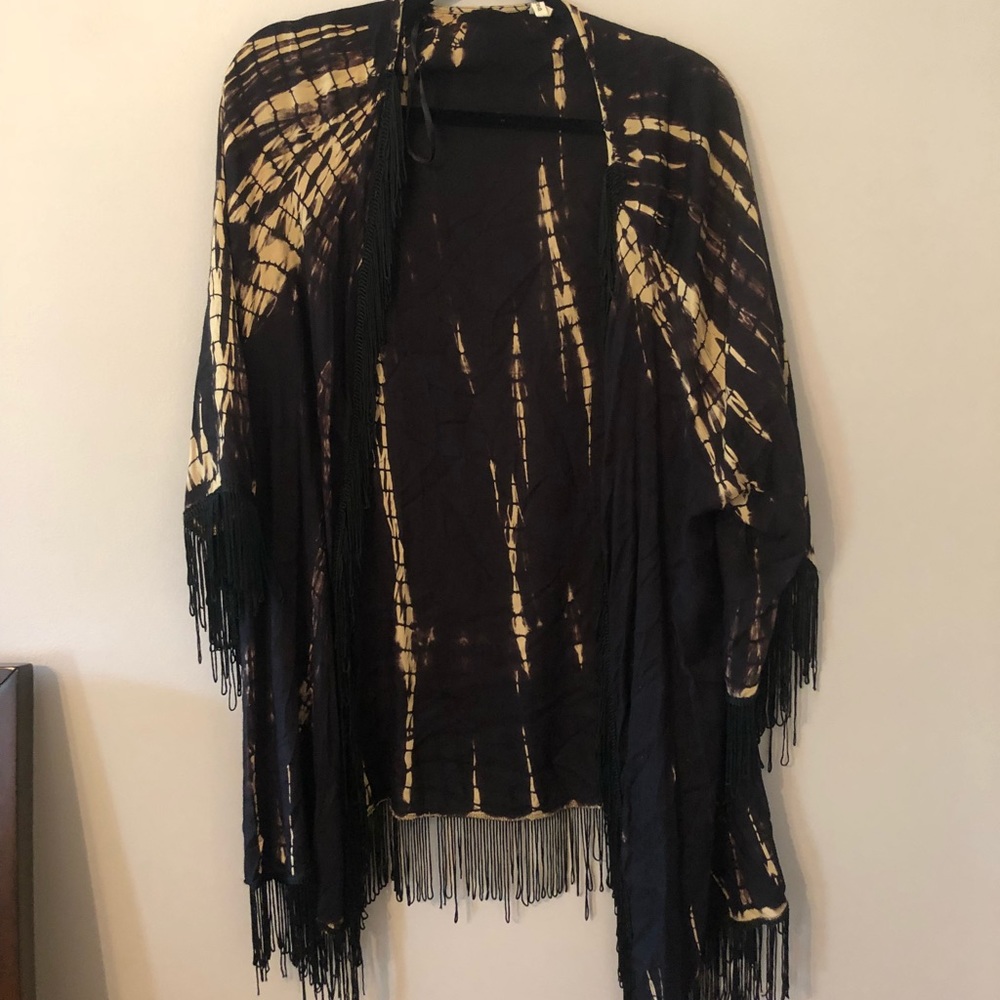 Acid wash kimono